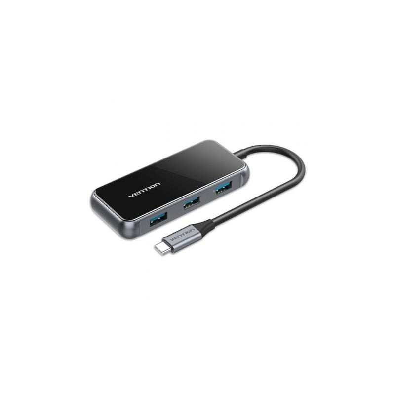 Hub USB Tipo-C Vention TFDHB- 4xUSB- 1xUSB Tipo-C PD- Gris