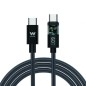 Cable USB 2-0 Tipo-C Woxter PE26-185- USB Tipo-C Macho - USB Tipo-C Macho- Hasta 60W- 480Mbps- 2m- Negro