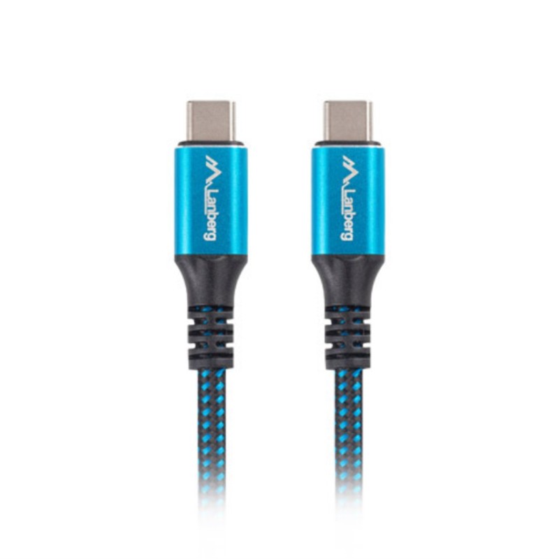 CABLE USB-C 4-0 LANBERG MACHO-MACHO 1-2M 100W 8K 30HZ NEGRO-AZUL