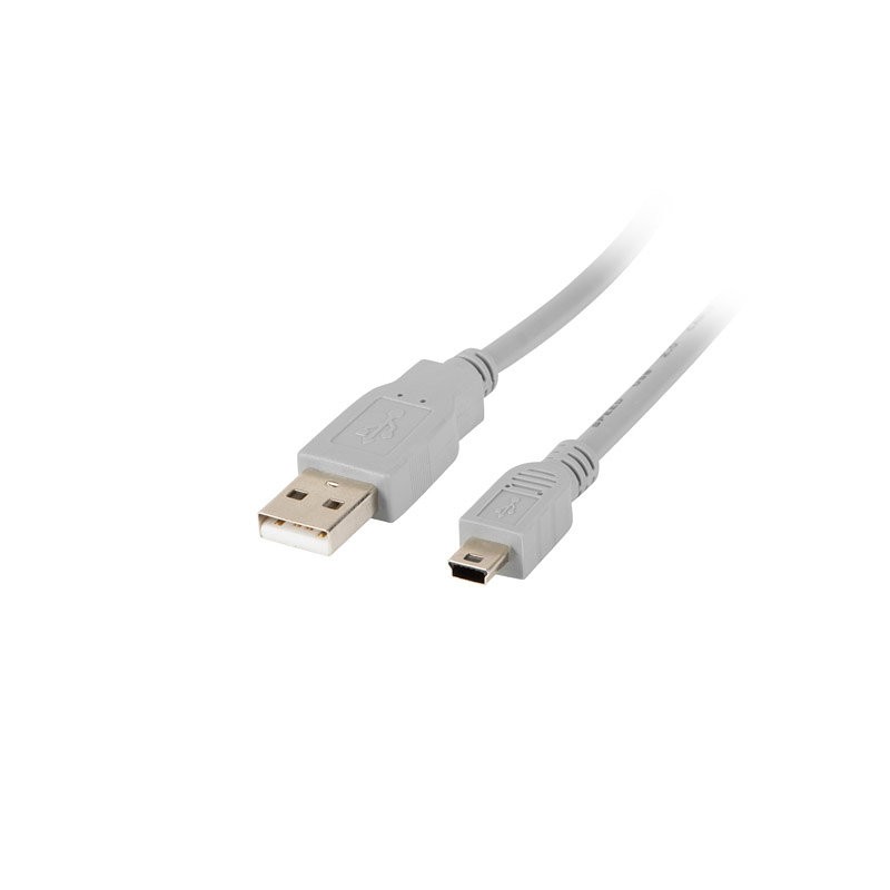 CABLE USB LANBERG 2-0 MACHO-MINI USB MACHO 1-8M GRIS