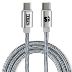 Cargador de Coche Subblim SUB-CHG-5CPD01- 2xUSB + Cable USB Tipo-C- 2-4A- Plata