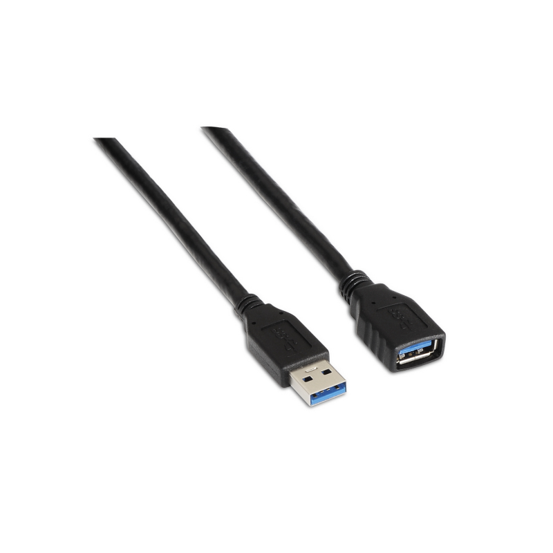 Cable Alargador USB 3-0 Aisens A105-0041- USB Macho - USB Hembra- 1m- Negro