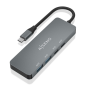 HUB AISENS USB 3-2 GEN2 10G USB-C-M-2XUSB-C-H-2XUSB-A-H 15CM GRIS