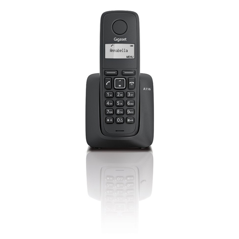 TELÉFONO INALÁMBRICO DECT DIGITAL GIGASET A116 NEGRO