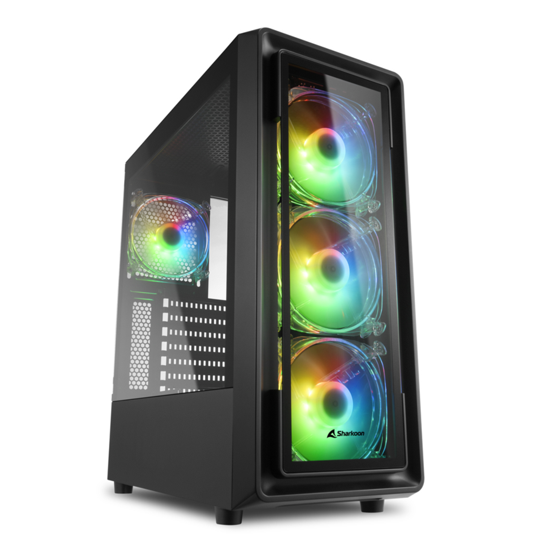 CAJA SHARKOON TK4 RGB ATX 2XUSB3-0 1XUSB2-0 SIN FUENTE NEGRO