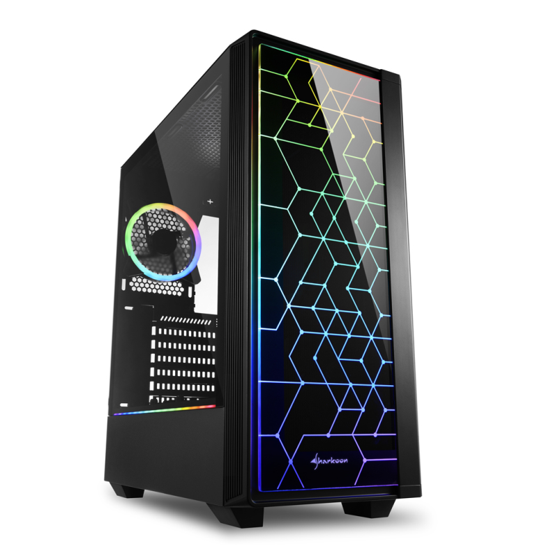 CAJA SHARKOON LIT 100 ATX 2XUSB3-0 RGB SIN FUENTE NEGRO