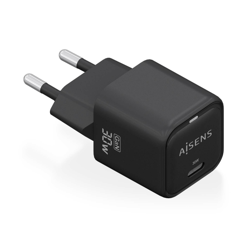 CARGADOR AISENS GAN 30W 1XUSB-C PD3-0 QC4-0 NEGRO