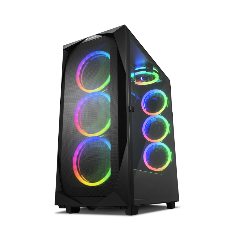 CAJA ATX SHARKOON REV300 2XUSB3-0 RGB SIN FUENTE NEGRO