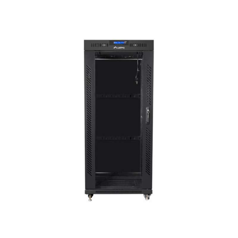 ARMARIO LANBERG RACK 19" 22U 800X1000 FLAT PACK NEGRO PUERTA CRISTAL CON LCD