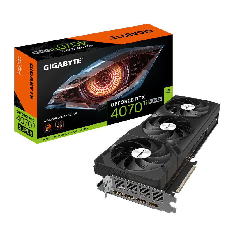 TARJETA GRAFICA GIGABYTE RTX 4070 TI SUPER WINDFORCE MAX OC 16GB