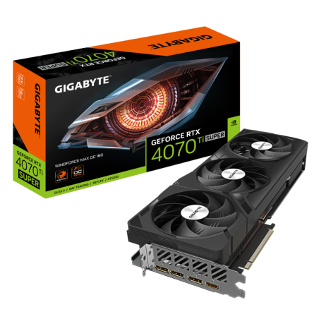 TARJETA GRAFICA GIGABYTE RTX 4070 TI SUPER WINDFORCE MAX OC 16GB