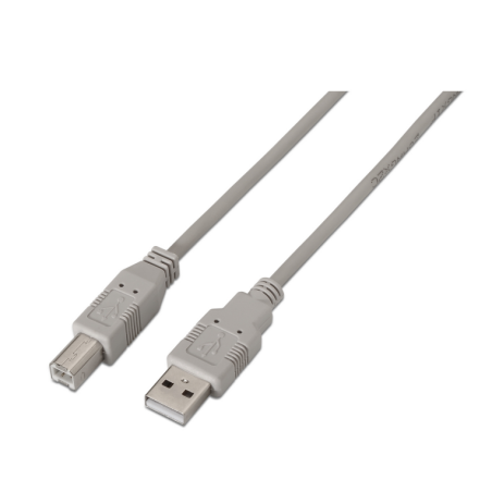 Cable USB 2-0 Impresora Aisens A101-0002- USB Tipo-B Macho - USB Macho- 1-8m- Beige