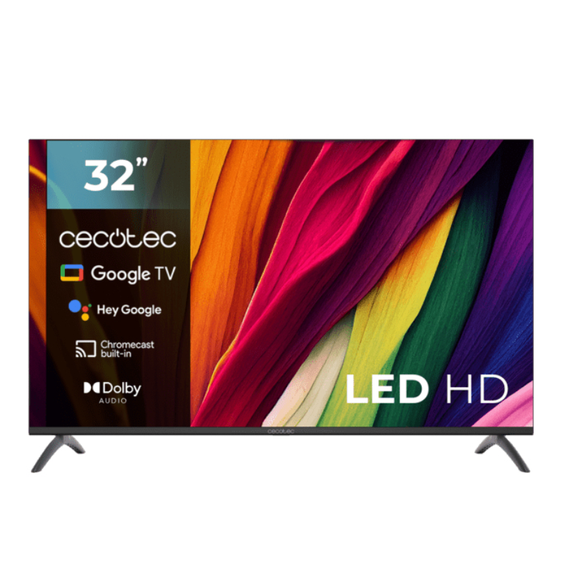 TELEVISION LED 32" CECOTEC HD GOOGLE TV AUDIO GOOGLE VOICE ASSITANT CHROMECAST