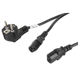 CABLE DE ALIMENTACION LANBERG SCHUKO CEE 7-7 A 2X IEC320 C13 2M