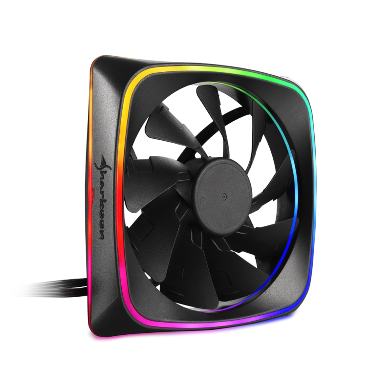 VENTILADOR CAJA SHARKOON SHARK LIGHTS FAN 120X120X 25 MM RGB LED