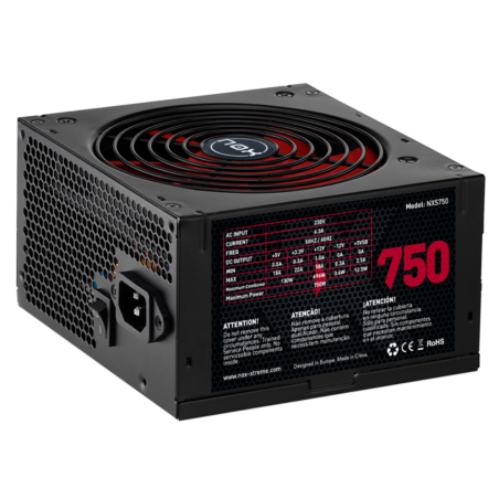 FUENTE ALIMENTACION NOX NX750 750W ATX NEGRO ROJO