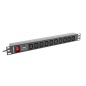 REGLETA LANBERG 1U 10A RACK 19 10X SOCKET NEGRO 2M