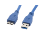 CABLE USB LANBERG 3-0 MACHO-MICRO USB MACHO 0-5M AZUL