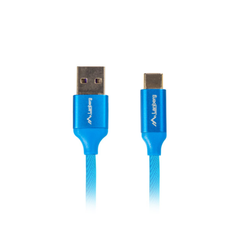 CABLE USB LANBERG 2-0 MACHO-USB C MACHO QUICK CHARGE 3-0 0-5M AZUL