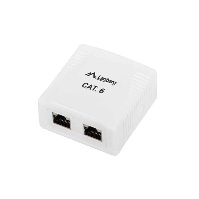 ROSETA LANBERG DE SUPERFICIE CAT-6 FTP 2X TOMA RJ45 BLANCO