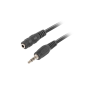 CABLE LANBERG ESTEREO JACK 3-5 MM MACHO A JACK 3-5 MM HEMBRA NEGRO 1-5 M