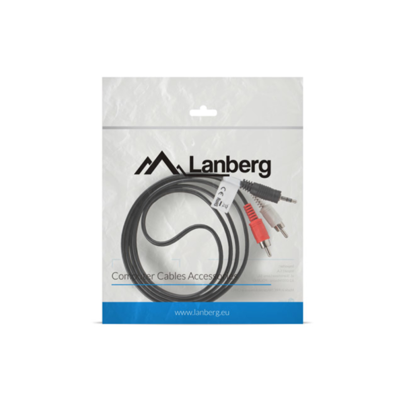 CABLE ESTEREO LANBERG JACK 3-5MM-2X RCA MACHO 1-5M