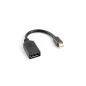 ADAPTADOR LANBERG DISPLAYPORT MINI MACHO A DISPLAYPORT HEMBRA CABLE 10 CM NEGRO