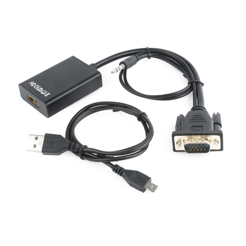 CABLE ADAPTADOR GEMBIRD VGA MACHO A HDMI HEMBRA 0,15M CON AUDIO 3,5MM