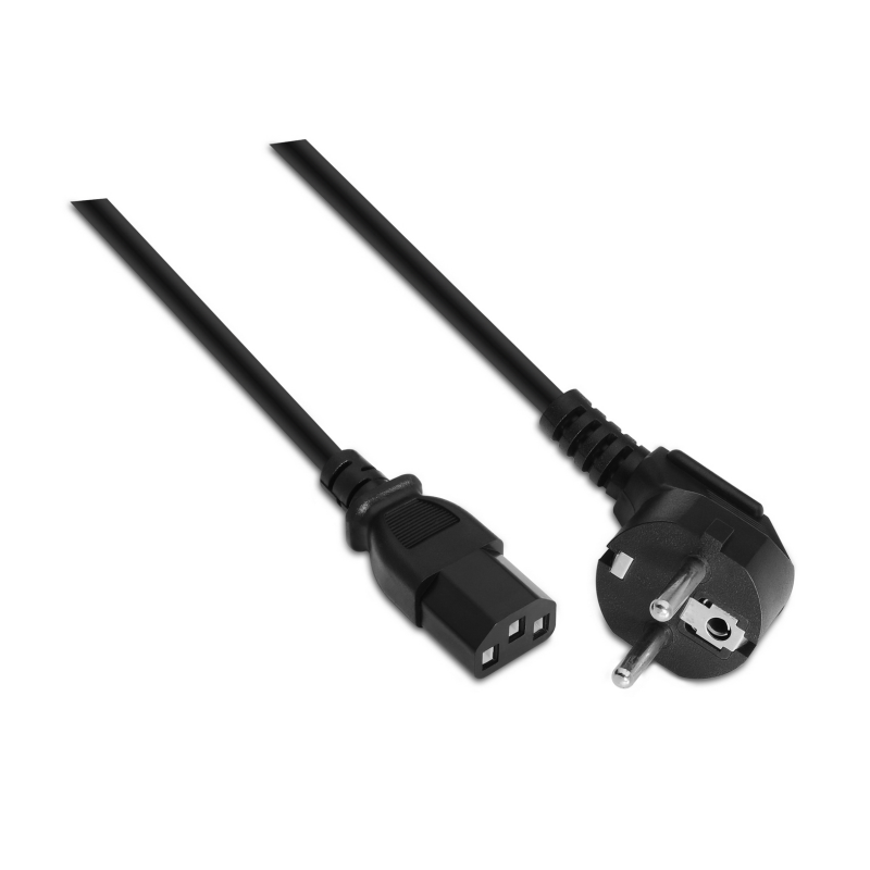 Cable Alimentación Aisens A132-0168- CEE(7-7) Macho - C13 Hembra- 3m- Negro