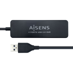 HUB AISENS USB 2-0 TIPO A M-4XTIPO A H NEGRO 30CM