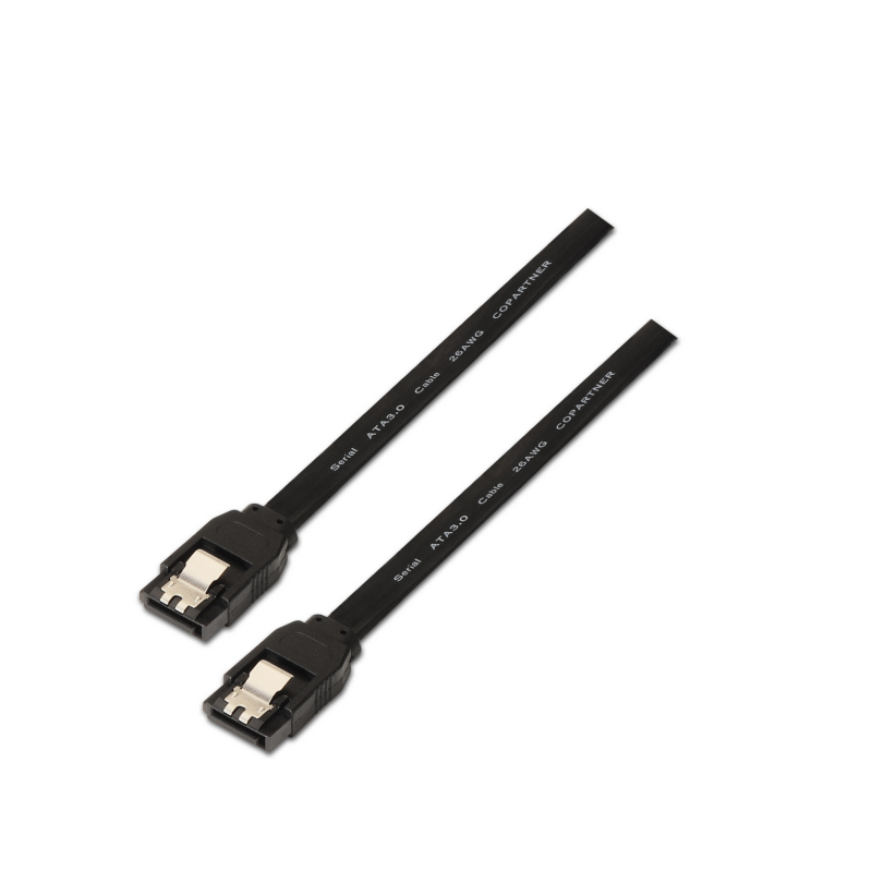 CABLE AISENS SATA III DATOS 6G CON ANCLAJES NEGRO 0-5M