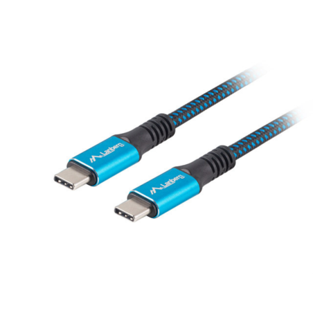 CABLE USB-C 4-0 LANBERG MACHO-MACHO 0-5M 100W 8K 30HZ NEGRO-AZUL