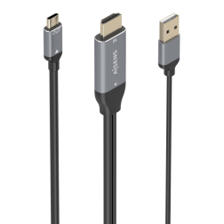 Cable Conversor Aisens A109-0871- HDMI Macho- USB Macho - USB Tipo-C Macho- 1-8m- Negro