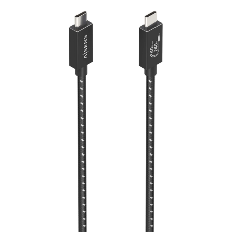 Cable USB 4-0 Tipo-C Aisens A107-0866- USB Tipo-C Macho - USB Tipo-C Macho- Hasta 240W- 40Gbps- 50cm- Gris