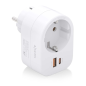 REGLETA PARED AISENS 1 TOMA USB-C 20W PD3-0 USB-A 20W QC3-0 BLANCO