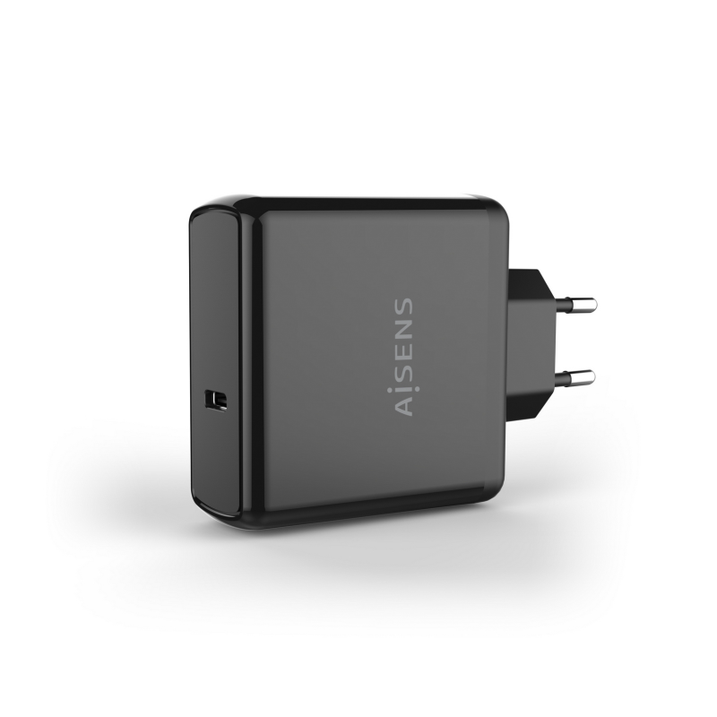 CARGADOR USB-C PD3-0 + USB-C QC3-0 AISENS NEGRO