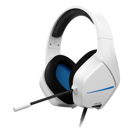 Auriculares Gaming con Micrófono Krom Kopa Move- Jack 3-5- Blancos