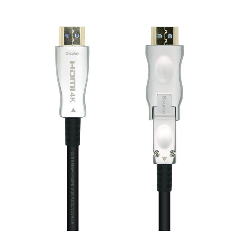 CABLE HDMI AISENS V2-0 OPTICO ACTIVO AOC DESMONTABLE 4K60HZ M-M 15M NEGRO