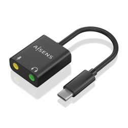 Tarjeta de Sonido Aisens A109-0767- USB-C Macho - 2xJack 3-5 Hembra