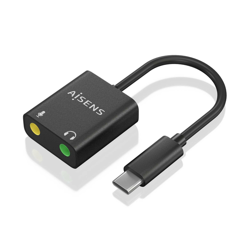 Tarjeta de Sonido Aisens A109-0767- USB-C Macho - 2xJack 3-5 Hembra