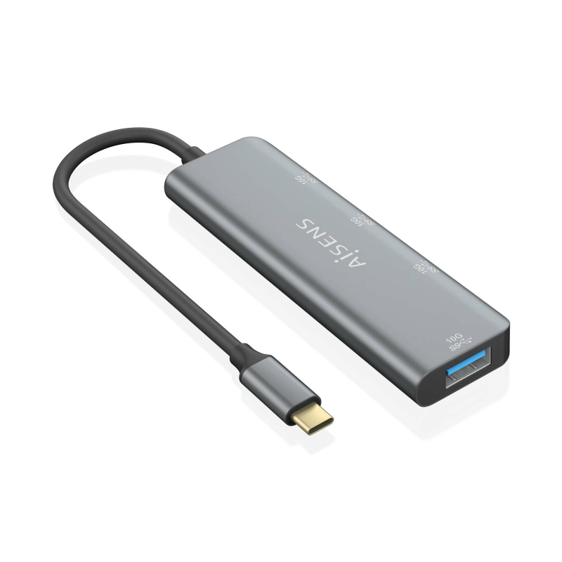 HUB AISENS USB 3-2 GEN2 10G USB-C USB-C-M-1XUSB-C-H-3XUSB-A-H 15CM