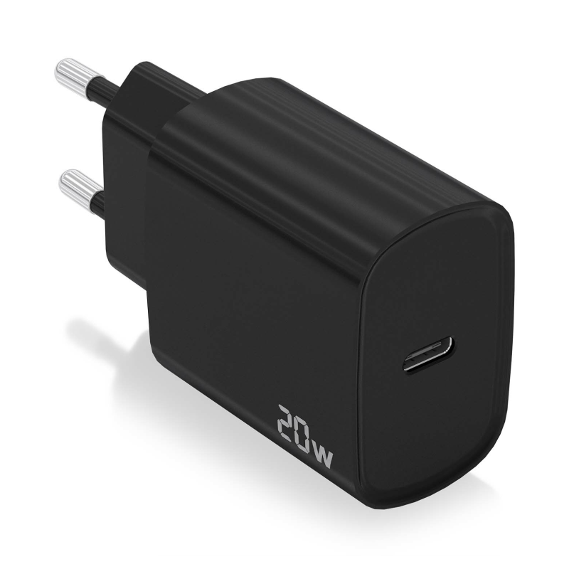 CARGADOR AISENS USB-C PD3-0 1 PUERTO 1XUSB-C 20W NEGRO