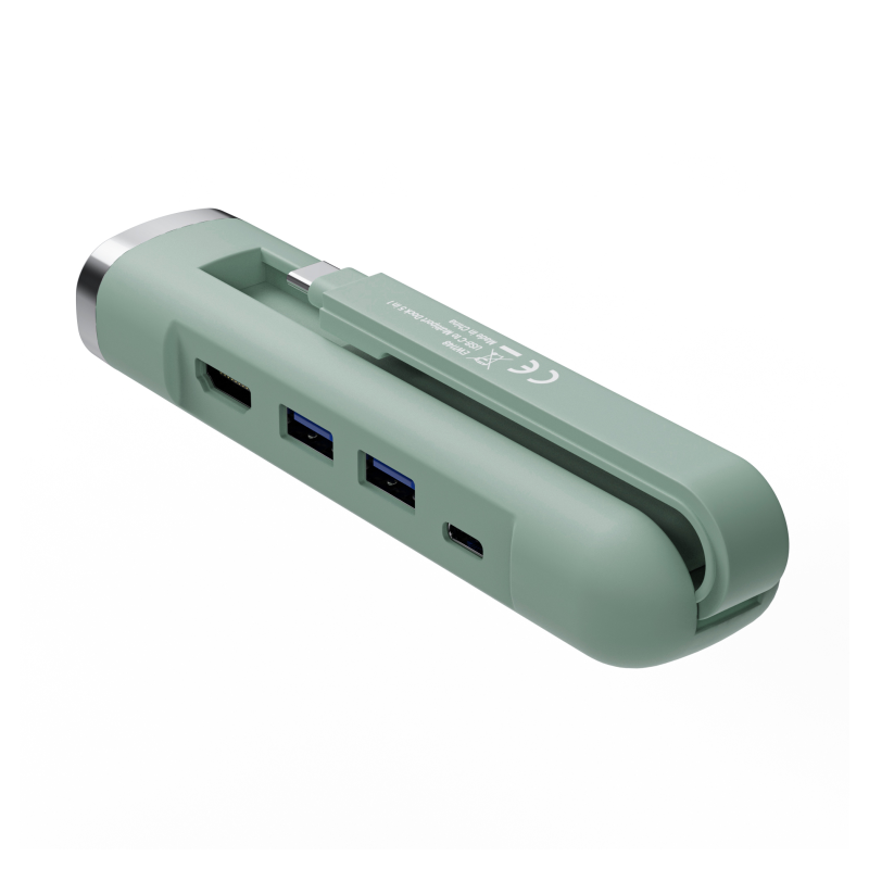 HUB EWENT USB-C Y USB-A MULTIPORT DOCK 5-1 HDMI VERDE