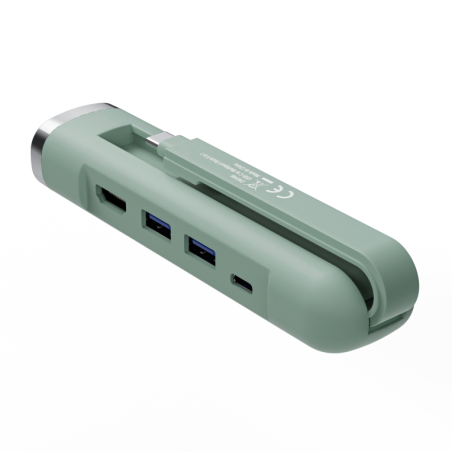 HUB EWENT USB-C Y USB-A MULTIPORT DOCK 5-1 HDMI VERDE