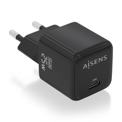 CARGADOR AISENS GAN 25W 1XUSB-C PD3-0 QC4-0 NEGRO