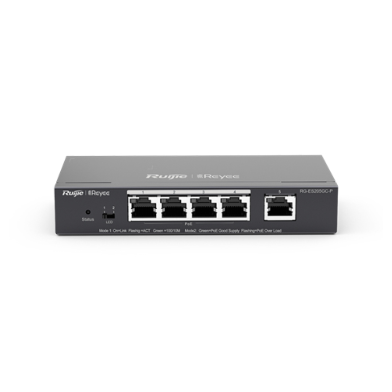 SWITCH RUIJIE REYEE RG-ES205GC-P 5-PORT 10-100 MBPS DESKTOP SWITCH