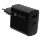 CARGADOR NATEC RIBERA GAN 65W PD3-0 QC3-0 1XUSB-A + 1XUSB-C NEGRO