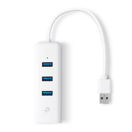 ADAPTADOR TP-LINK USB 3,0 A ETHERNET GIGA CON 3 PORT USB 3-0