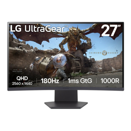 Monitor Gaming Curvo LG UltraGear 27GS60QC-B 27"- QHD- 1ms- 180Hz- VA- Negro