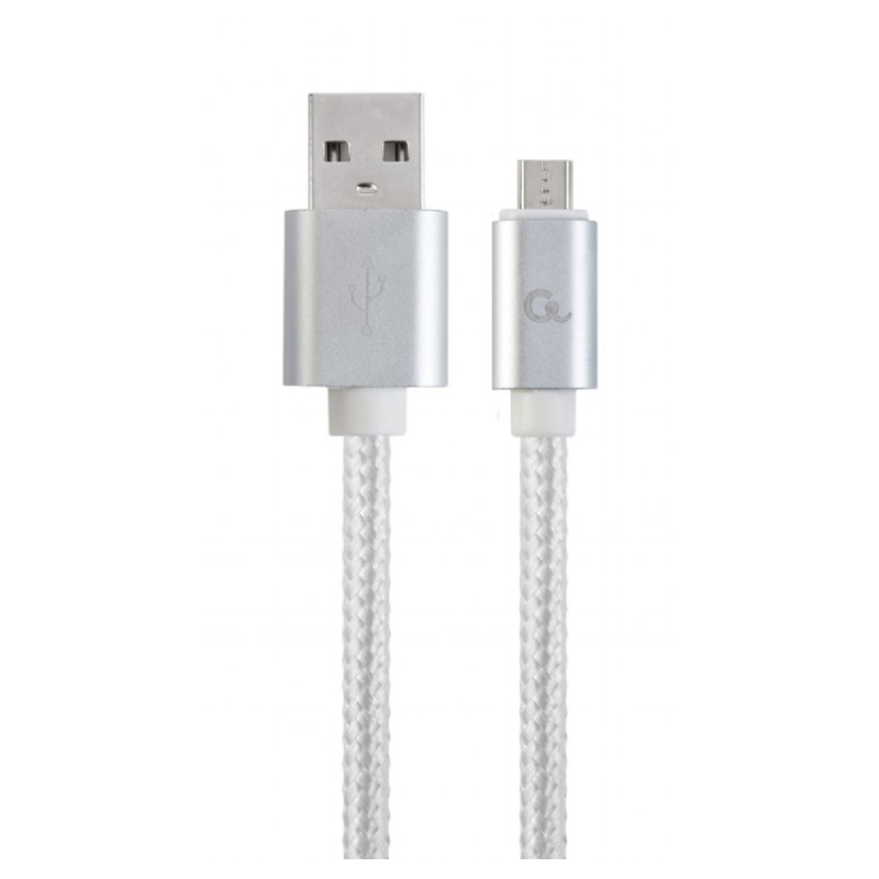 CABLE USB GEMBIRD TRENZADO ALGODÓN CONECTORES METÁLICOS, 1,8 M